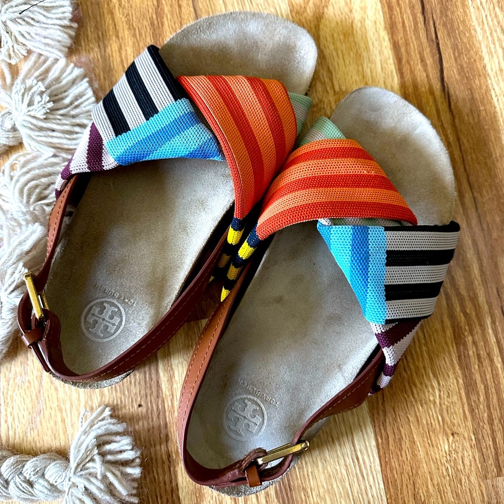 Tory Burch Multicolored Cabana Striped Sandal
